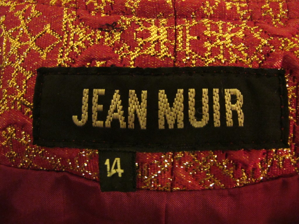 Jean Muir Magenta and Gold Brocade Cocktail Suit For Sale 5