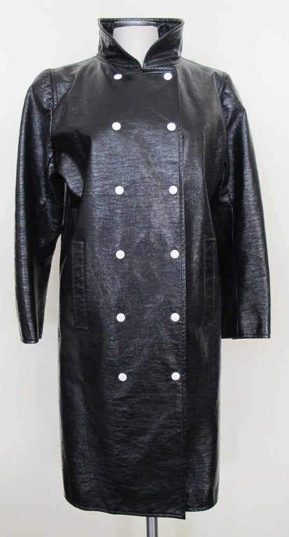 Courrèges Black Vinyl Coat