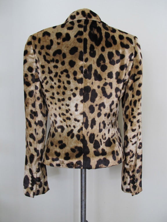 Brown Dolce & Gabbana Leopard Jacket For Sale