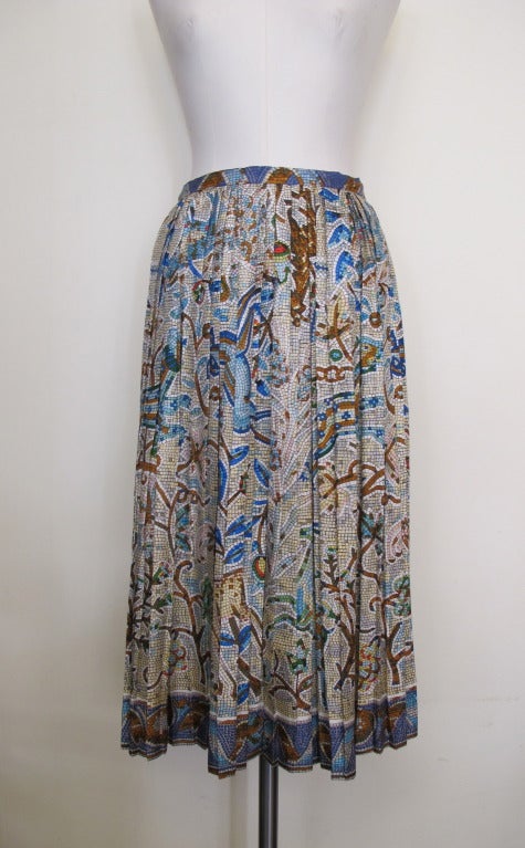 Women's Hermès Pleated Mosaic Design Skirt