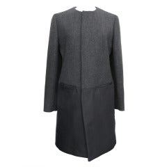 Prada Wool Coat with Black Satin