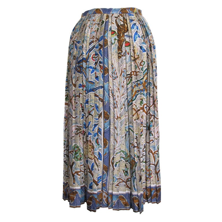 Hermès Pleated Mosaic Design Skirt