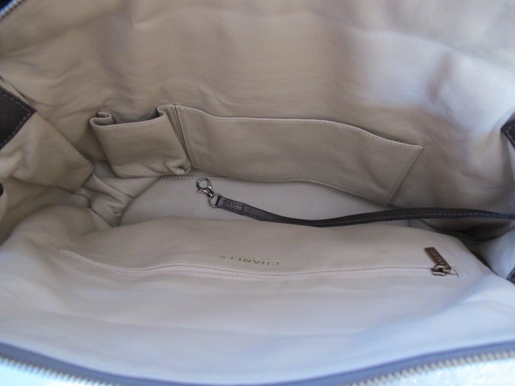 Chanel Bronze Leather Handbag For Sale 5