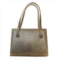 Lambertson Truex Gold Ring Lizard Handbag