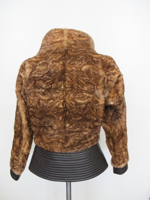 Brown Giuliana Teso Chic Stenciled Sheared Fur For Sale