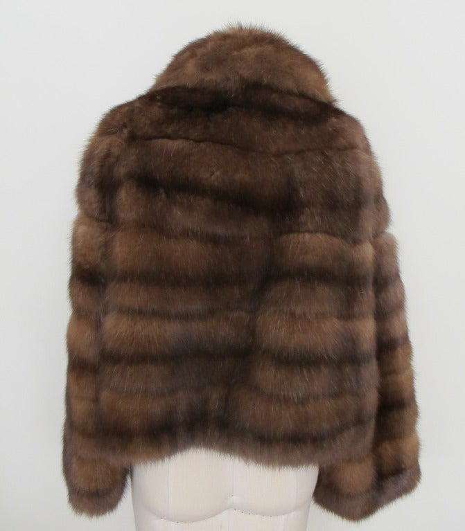 Natural Russian Sable Horizontal Jacket In Excellent Condition For Sale In San Francisco, CA