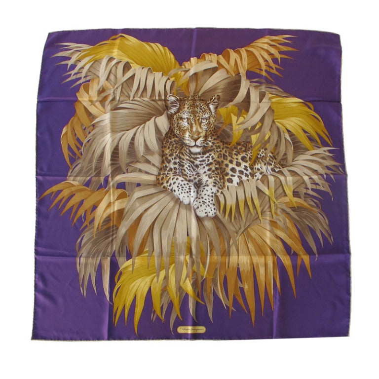 Salvatore Ferragamo Leopard Scarf at 1stdibs