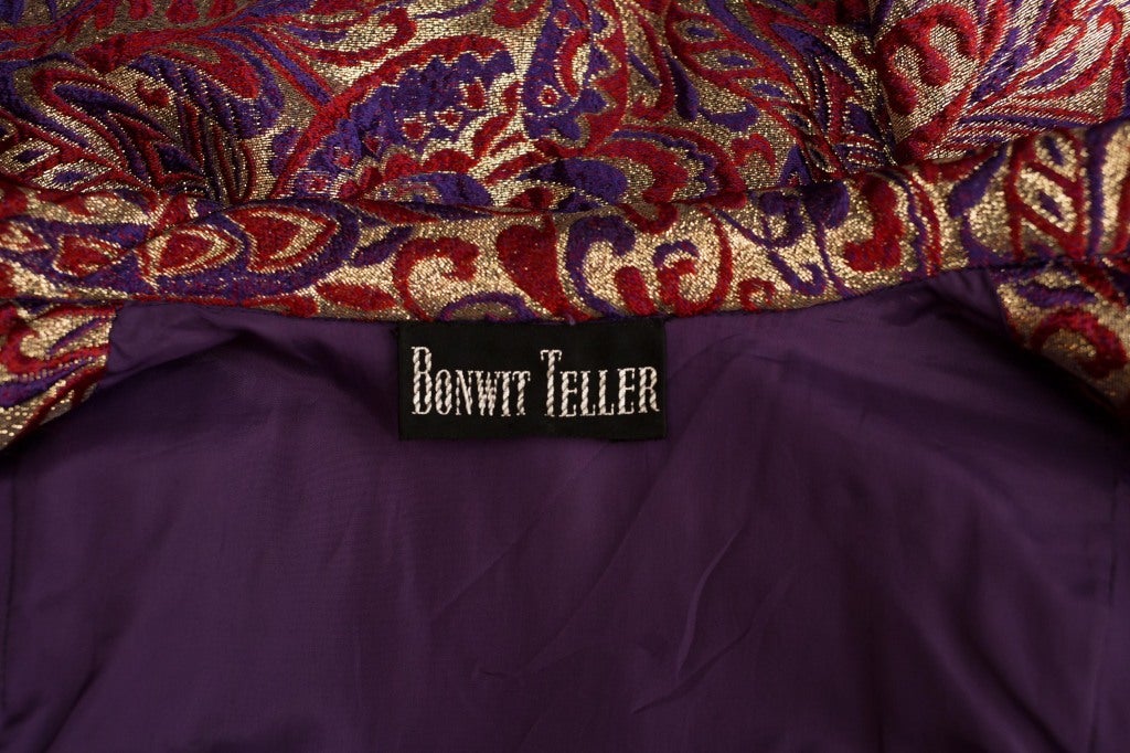 Women's 1980's Bonwit Teller Silk Brocade Jacket and Long Skirt For Sale
