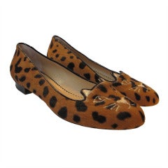 Charlotte Olympia Kitty Leopard Flats