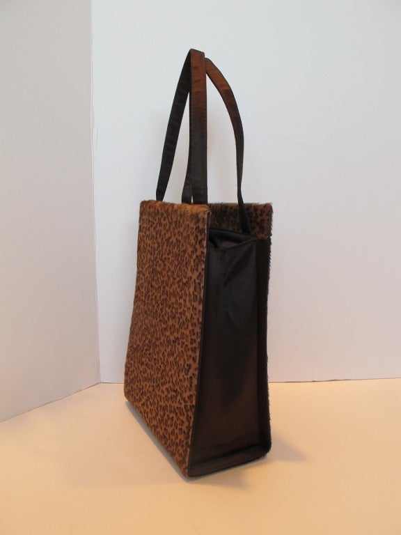 Bottega Veneta Mini Leopard Print Handbag In Excellent Condition For Sale In San Francisco, CA