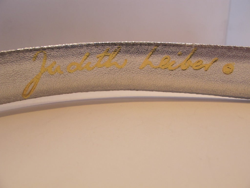 Judith Lieber Adjustable Silver and Rhinestone Belt For Sale 2