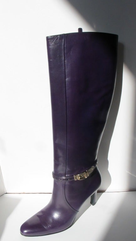 New Gucci Luscious Purple Boots In New Condition For Sale In San Francisco, CA