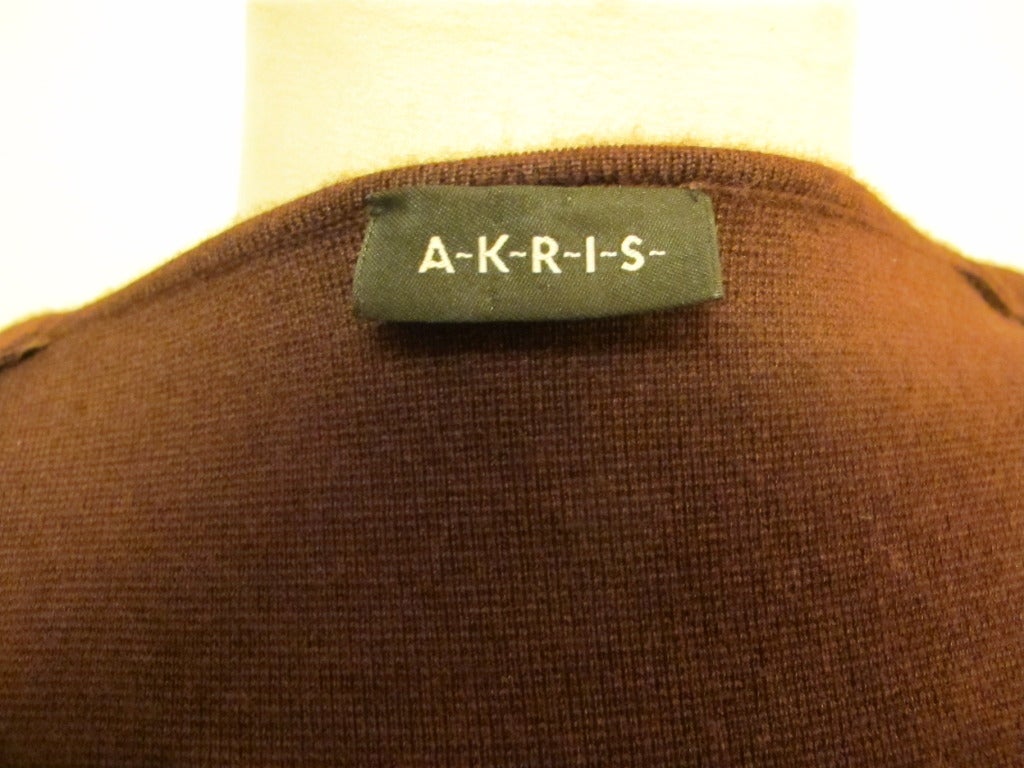 Akris Elegant Maroon Jacket and Leather Skirt For Sale 5