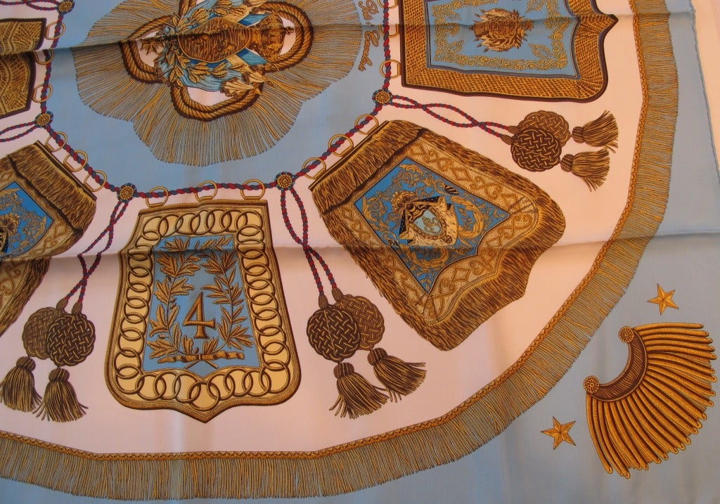 Hermes Poste et Cavalerie Silk Scarf For Sale 2