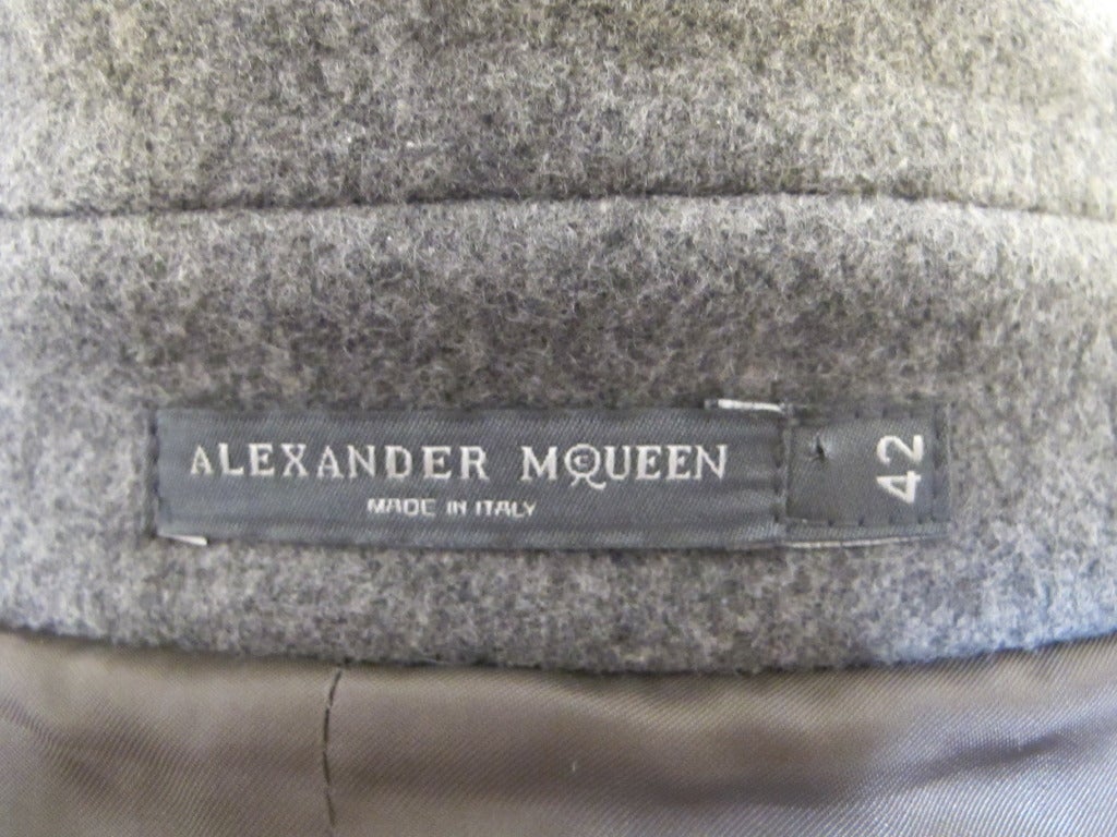 Alexander McQueen Grey Cape Jacket For Sale 5