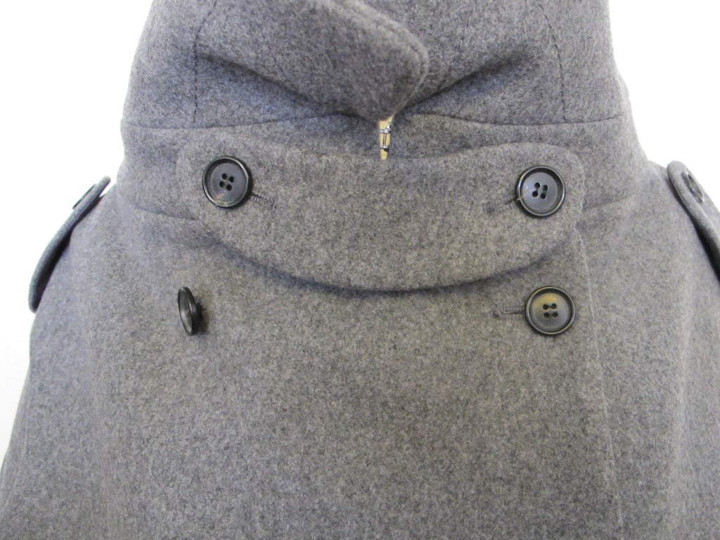 Gray Alexander McQueen Grey Cape Jacket For Sale