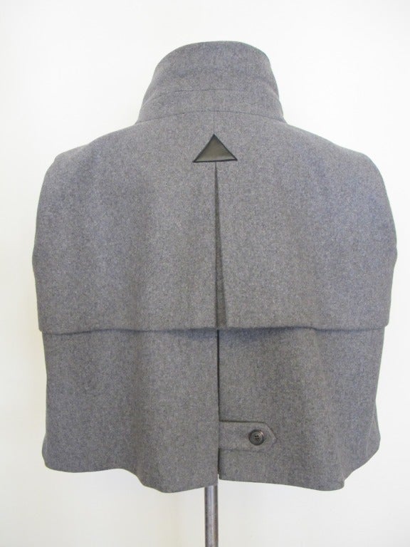 Alexander McQueen Grey Cape Jacket For Sale 4