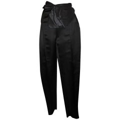 Lanvin Eté 2009 Black Silk Satin Pants 11