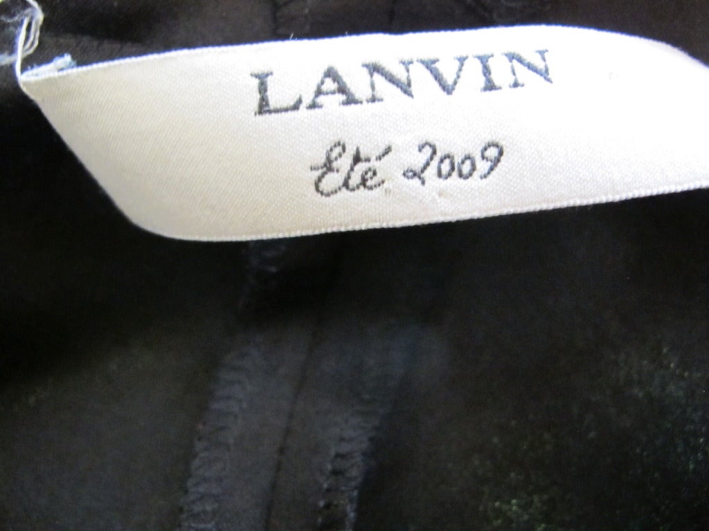 Lanvin Eté 2009 Black Silk Satin Pants For Sale 4