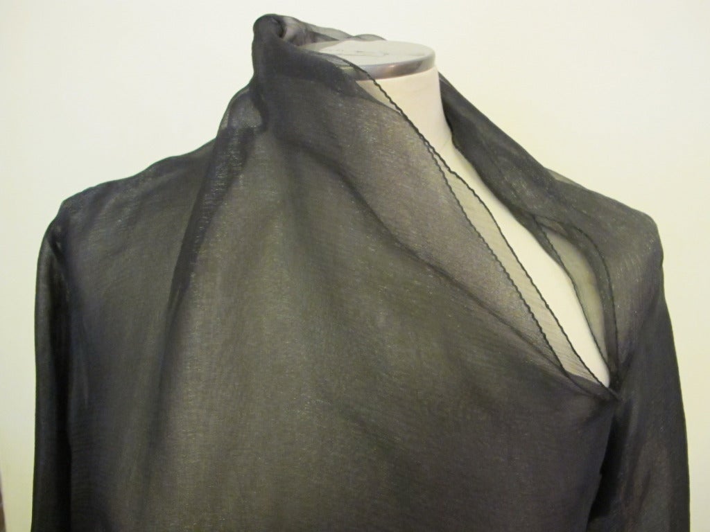 Black Romeo Gigli Chic Silk Blouse For Sale