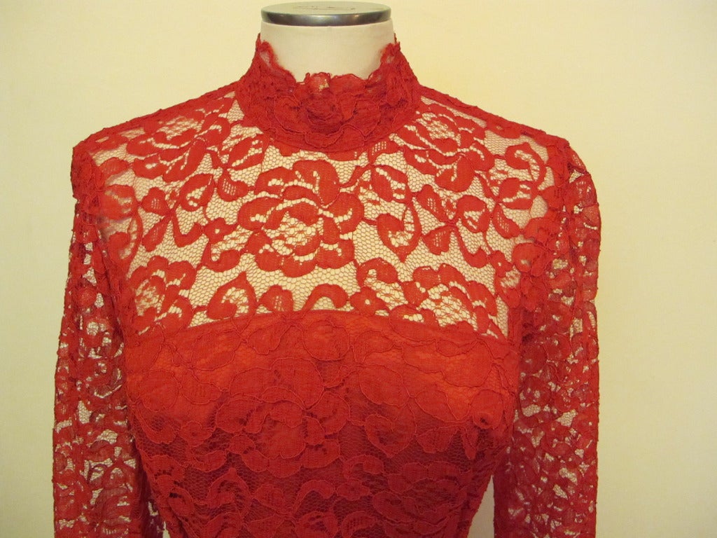 Max Nugus Red Lace Dress For Sale 1