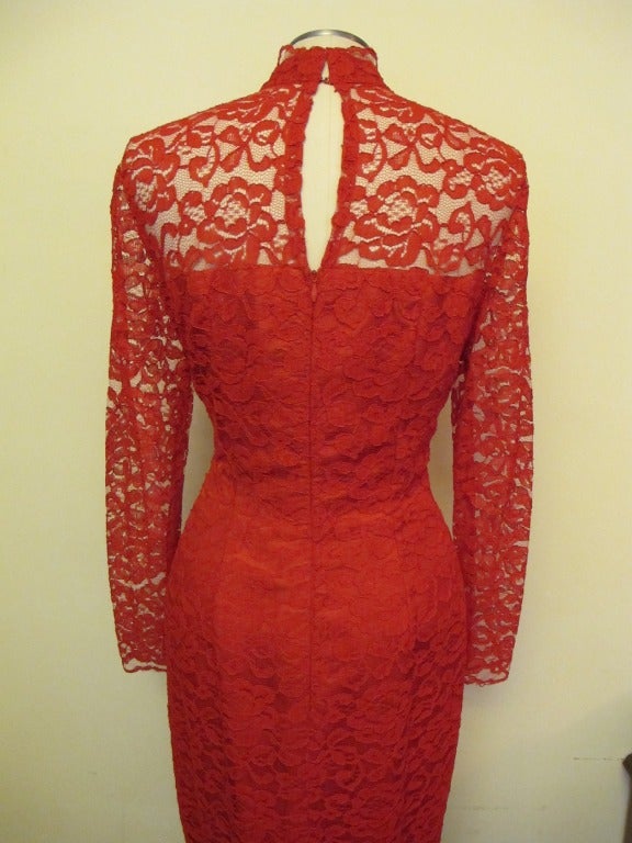 Max Nugus Red Lace Dress For Sale 2