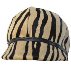 1970's Chic Calfskin Zebra Hat