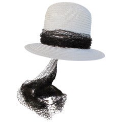 Retro 1970's Summer Fine Straw White Hat