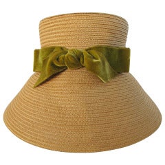 Vintage 1960's Audrey Hepburn Style Italian Straw Hat