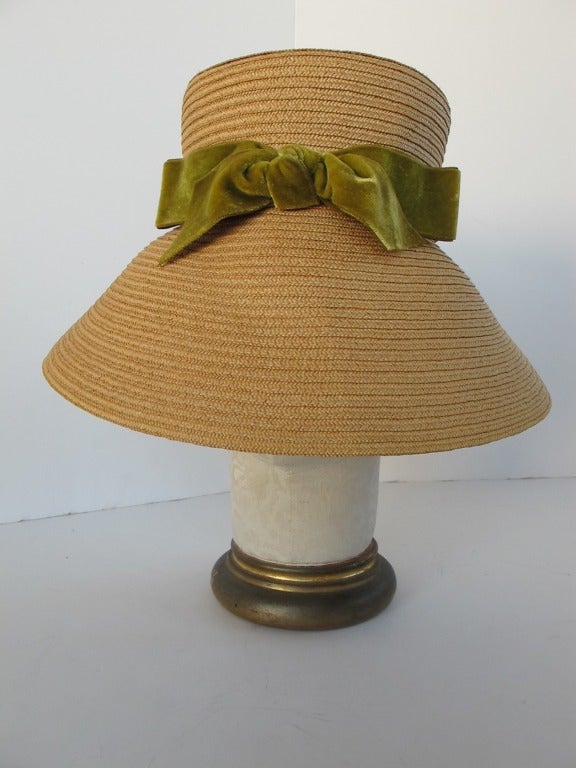 1960's Audrey Hepburn Style Italian Straw Hat