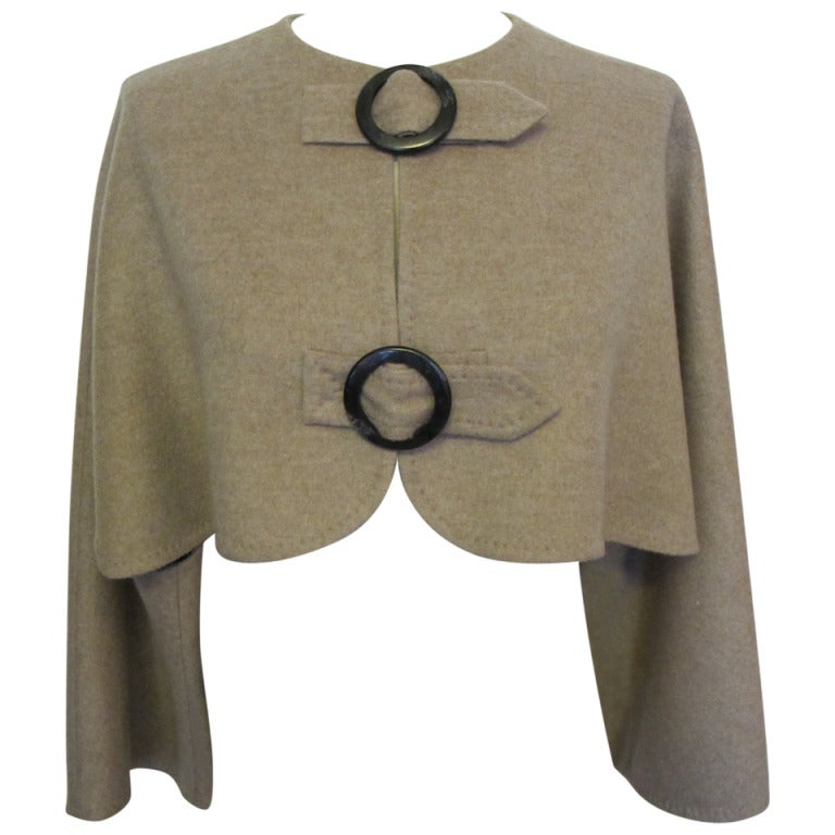 Akris Oatmeal Cashmere Chic Jacket For Sale
