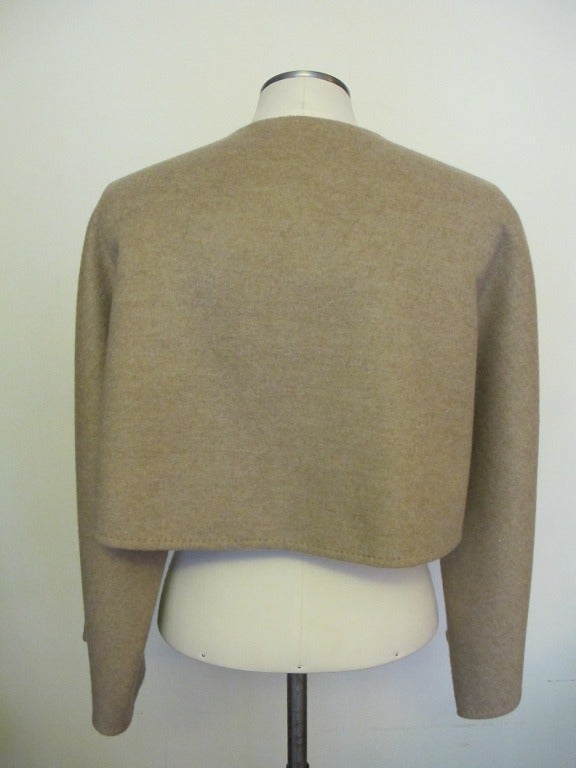 Akris Oatmeal Cashmere Chic Jacket For Sale 2