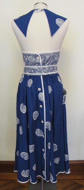 Jeanne Marc 1980's Summer Halter Dress For Sale 2