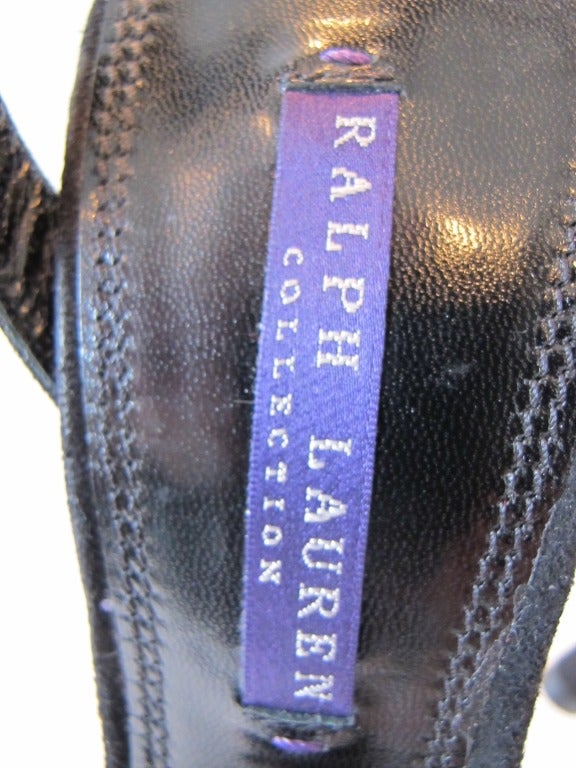 Ralph Lauren Collection Red Velvet Purple Label Shoes with Stiletto Heels For Sale 3