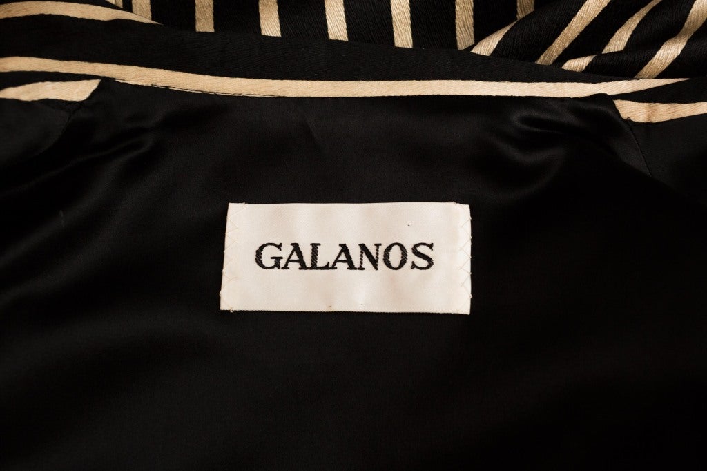 1980's Galanos Silk Skirt Suit In Excellent Condition For Sale In San Francisco, CA