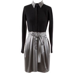 Geoffrey Beene Black Wool and Double Faced Satin Dress 11