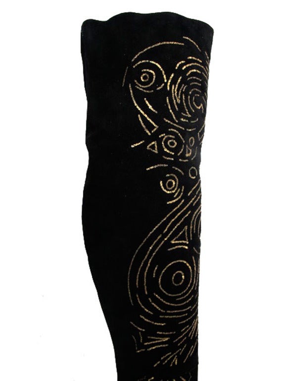 Black Emilio Pucci Over-the-Knee Suede Boots For Sale