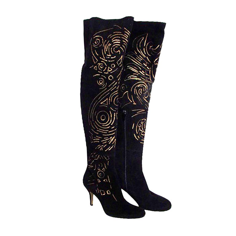 Emilio Pucci Over-the-Knee Suede Boots For Sale