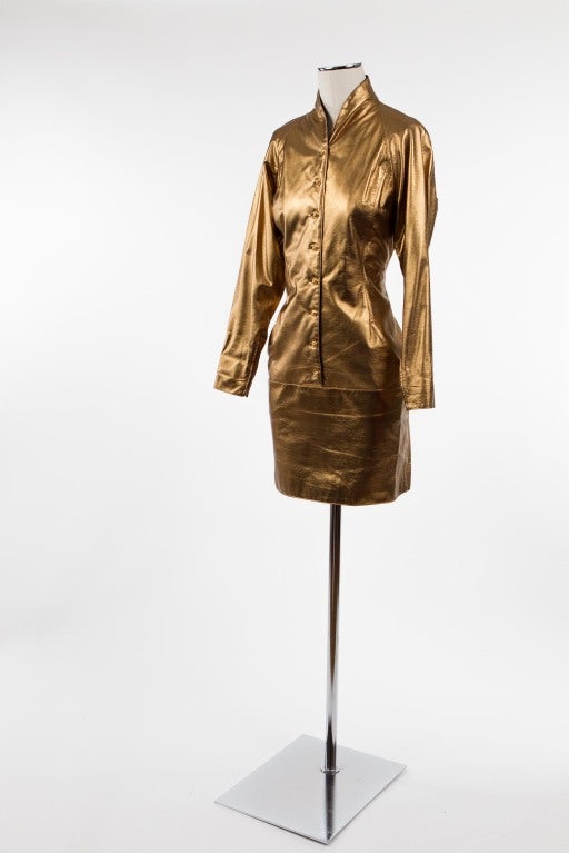 Brown 1980's Ungaro Leather Dress For Sale