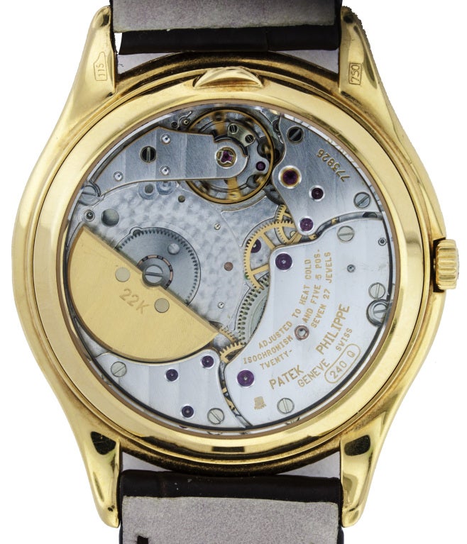 Patek Philippe Yellow Gold Perpetual Calendar Wristwatch For Sale 1