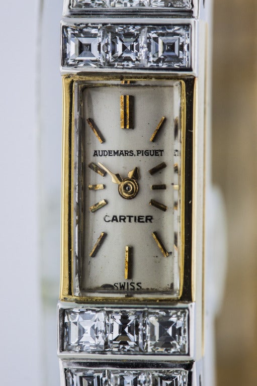 Women's Audemars Piguet and Cartier gold and diamond bracelet watch