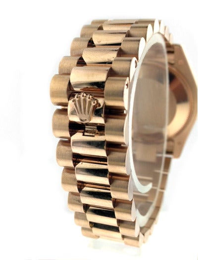 Rolex Rose Gold New-Style Midsize Datejust Wristwatch with Diamond Dial In New Condition In Hartsdale, NY