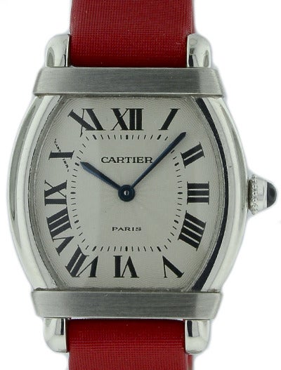 Cartier Lady's Platinum Tonneau Wristwatch at 1stdibs