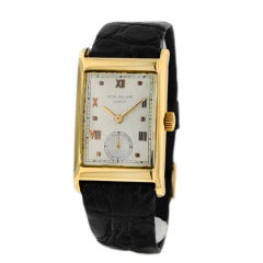 Patek Philippe Yellow Gold Rectangular Wristwatch
