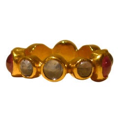BESSIE JAMIESON Ring with Rubies and Sapphires [size 7 1/2]