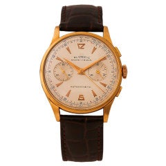 OLYMPIC Yellow Gold Antimagnetic Chronograph Wristwatch