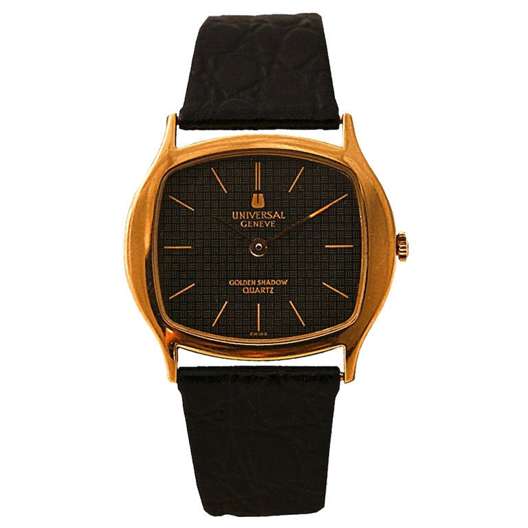 UNIVERSAL Yellow Gold Golden Shadow Quartz Wristwatch