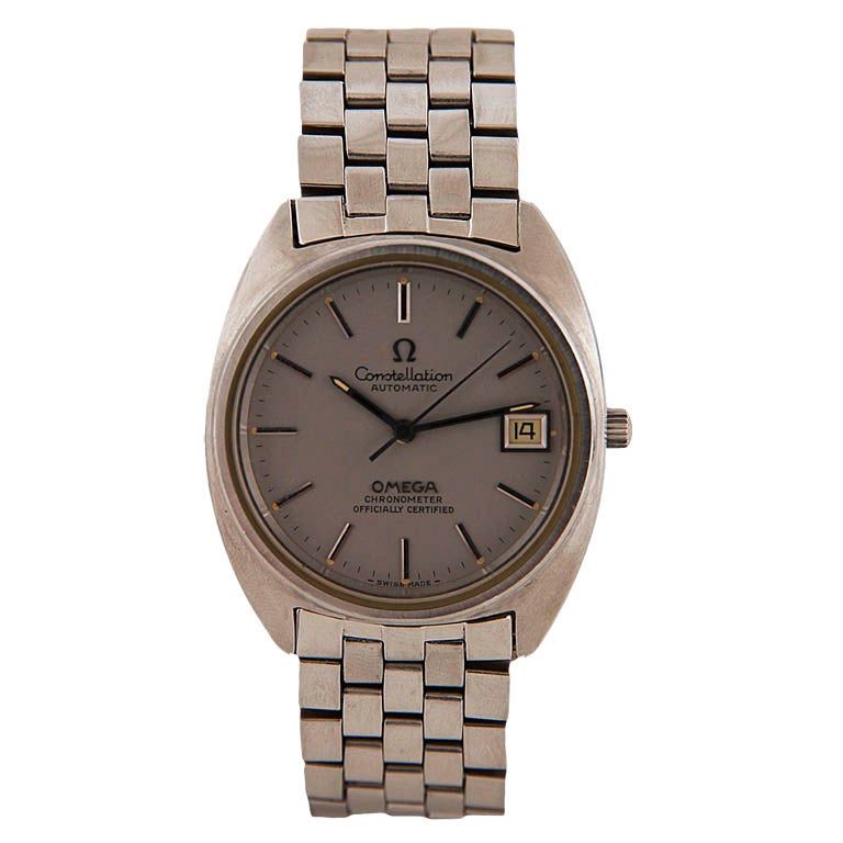 OMEGA Stainless Steel Automatic Constellation Chronometer with Date For Sale