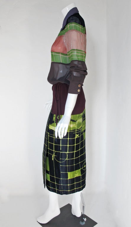 1996 Jean Paul Gaultier Print Shirt/Wrap Dress In Good Condition In Studio City, CA
