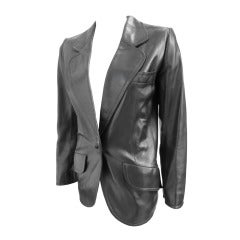 Vintage 1990 Yves Saint Laurent Haute Couture Leather Jacket #076024